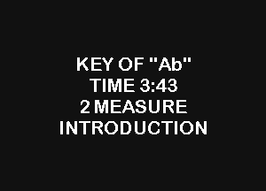 KEY OF Ab
TIME 3143

2 MEASURE
INTRODUCTION