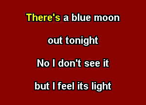 There's a blue moon
out tonight

No I don't see it

but I feel its light