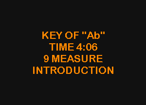 KEY OF Ab
TIME 4106

9 MEASURE
INTRODUCTION