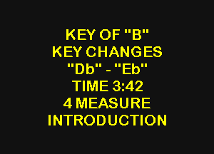 KEYOFE'
KEYCHANGES
IIDbII - IIEbII

WME3M2
4MEASURE
INTRODUCHON