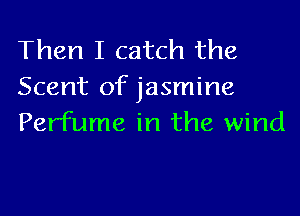 Then I catch the
Scent of jasmine

Perfume in the wind
