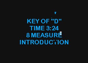 1'

KEY OF 0
TIME 324

8MEASURE
INTRODUCTION