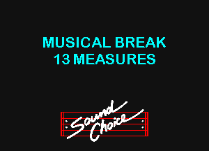 MUSICAL BREAK
13 MEASURES