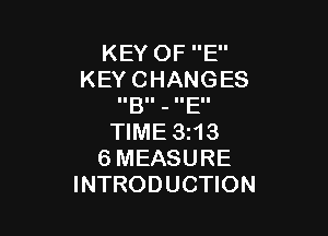 KEYOFE'
KEYCHANGES
IIBII - IIEII

WME3H3
GMEASURE
INTRODUCHON