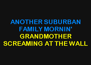 GRANDMOTHER
SCREAMING AT THE WALL