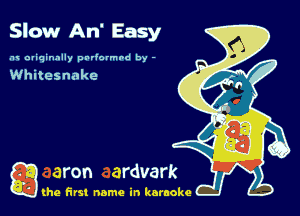Slow An' 5353,

.u miqinally pndormod by -

Whitesnake

g the first name in karaoke