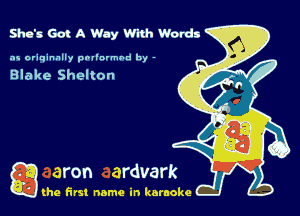 she's Got A Way With Words

as originally pnl'nrmhd by -

Blake Shelton

g the first name in karaoke