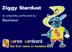 Ziggy Stardust

am onqmmlly padormod by -

Bauhaus

g the first name in karaoke