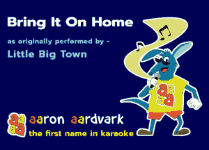 Bring It On Home

ma originally prllovmrd by -

Little Big Town

g the first name in karaoke