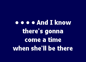 ooooAndIknOW

there's gonna
come a time
when she'll be there