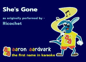 She's Gone

.15 o'iqinnlly pol'nrmhd by -

Ricochet

g the first name in karaoke