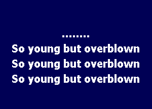 So young but overblown

50 young but overblown
80 young but overblown