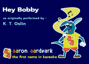 Hey Bobby

.'u onqnnnlly padovmrd by -

g the first name in karaoke
