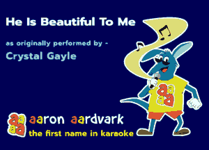 He Is Beautiful To Me

as anqmnlly performed by -

Crystal Gayle

g the first name in karaoke
