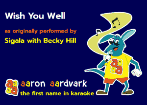 Wish You Well

Sigala with Becky Hill

g the first name in karaoke