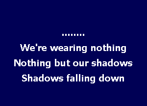 We're wearing nothing
Nothing but our shadows

Shadows falling down