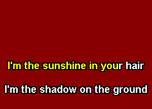 I'm the sunshine in your hair

I'm the shadow on the ground