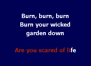 Burn, burn, burn
Burn your wicked

garden down