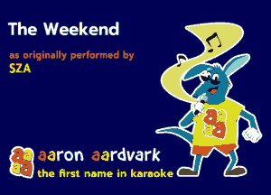 The Weekend

g the first name in karaoke