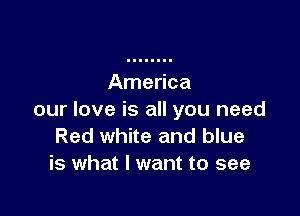 America

our love is all you need
Red white and blue
is what I want to see