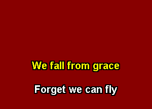 We fall from grace

Forget we can fly