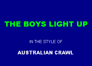 THE BOYS LIGHT UP

IN THE STYLE OF

AUSTRALIAN CRAWL