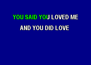 YOU SAID YOU LOVED ME
AND YOU DID LOVE