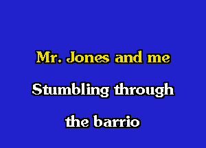 Mr. Jones and me

Stumbling through

the barrio