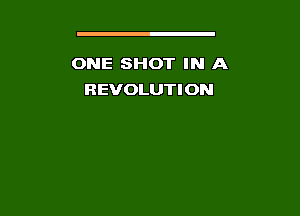 ONE SHOT IN A
REVOLUTION