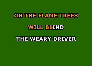 0H THE FLAME TREES

WILL BLIND

THE WEARY DRIVER