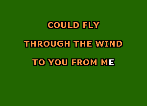 COULD FLY

THROUGH THE WIND

TO YOU FROM ME