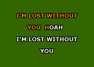 I'M LOST WITHOUT
YOU HOAH

I'M LOST WITHOUT

YOU