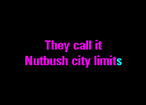 They call it

Nuthush city limits