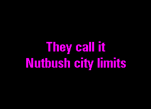 They call it

Nuthush city limits