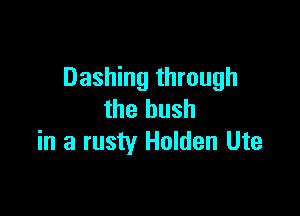 Dashing through

the bush
in a rusty Holden Ute