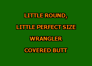 LITI'LE ROUND,
LITI'LE PERFECT SIZE
WRANGLER

COVERED BUTT

g