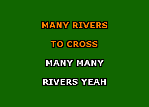 MANY RIVERS
TO CROSS

MANY MANY

RIVERS YEAH