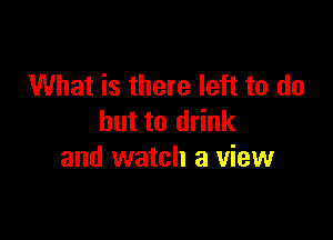 What is there left to do

but to drink
and watch a view