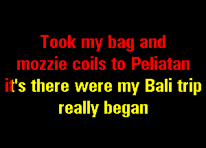 Took my bag and
mozzie coils to Peliatan
it's there were my Bali trip
really began