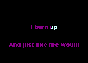 I burn up

And just like fire would