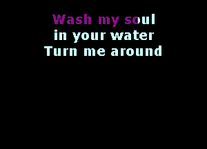 Wash my soul
in your water
Turn me around