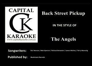 (.Xl'l I 3x.

Back Street Pickup
Q

k A Ix A() k l The Angeis