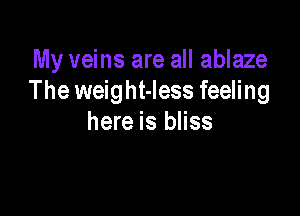 My veins are all ablaze
The weight-less feeling

here is bliss