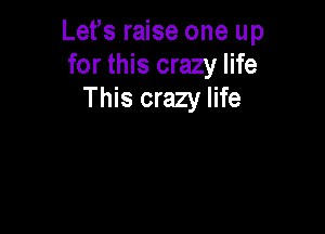 Lefs raise one up
for this crazy life
This crazy life