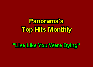 Panorama's
Top Hits Monthly

Live Like You Were Dying