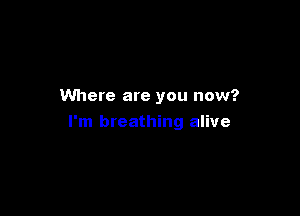 Where are you now?

I'm breathing alive