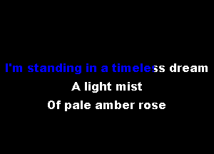 I'm standing in a timeless dream

A light mist
0f pale amber rose