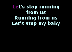 Let's stop running
from us
Running from us
Let's stop my ha by