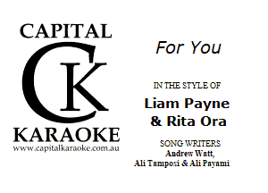 CAPITAL

K

KARAOKE

.'.!'.'JllL

For You

LVTHEETXIEC'F
Liam Payne
81 Rita Ora

EC-XG'JJHERE
Andrm'Wntt
Ali T nmpn ai Sc Ali Pnynmi