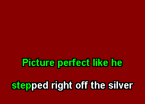 Picture perfect like he

stepped right off the silver